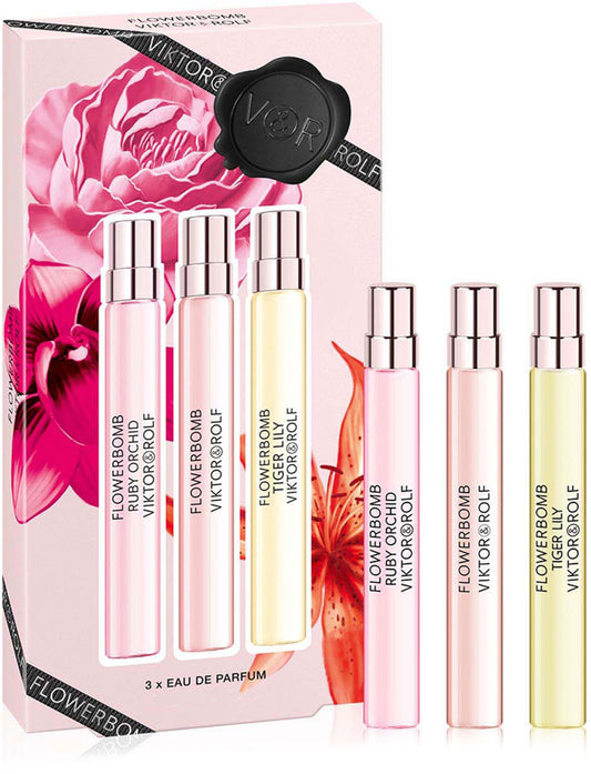 Viktor & Rolf - Flowerbomb Ruby Orchid edp 10ml + Flowerbomb edp 10ml + Flowerbomb Tiger Lily edp 10ml / LADY / SET