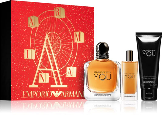 Giorgio Armani - Stronger With You edt 100ml + 15ml + 75ml kupka / MAN / SET