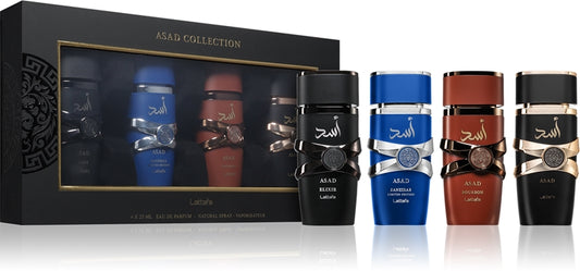 Lattafa - Asad Elixir edp 25ml + Asad Zanzibar edp 25ml + Asad Bourbon edp 25ml + Asad edp 25ml / MAN / SET