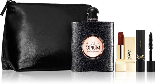 YSL - Black Opium edp 90ml + ruž + maskara + neseser  / LADY / SET