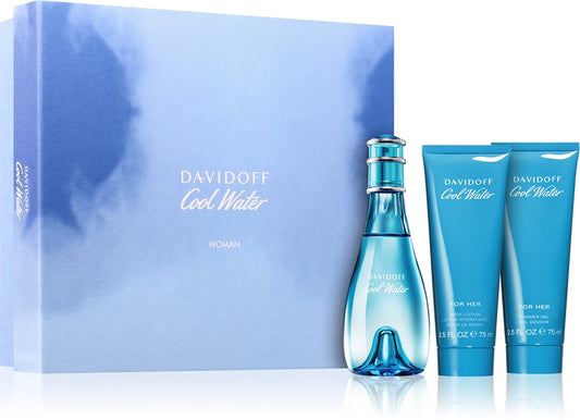 Davidoff - Cool Water edt 100ml + 75ml losion + 75ml kupka / LADY / SET
