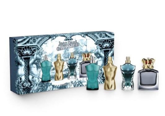 JPG - Le Male edt 7ml+ Le Male Elixir parfum 7ml + Le beau edt 7ml + Scandal edt 7ml minijature / MAN / SET