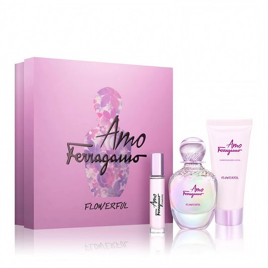Salvatore Ferragamo - Amo Flowerful edt 100ml + edt 10ml + 100ml losion / LADY / SET