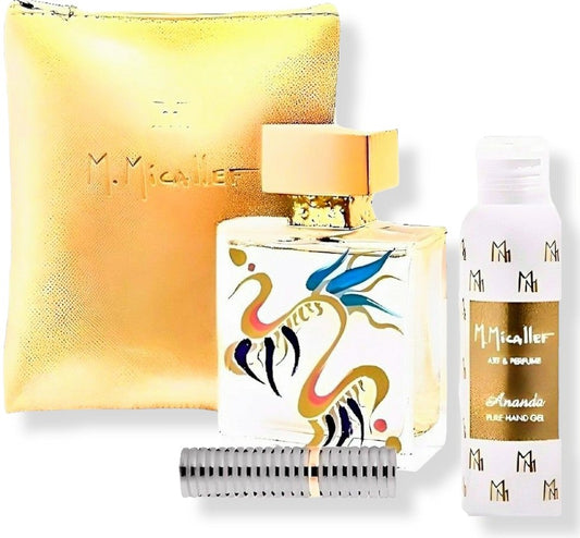 Micallef - Marianne Venderbosch & Martin Micallef Pure Extreme edp 100ml + 7ml + 60ml hand-gel *oslikano 24k zlatom rukom umetnika i vlasnice kuće *tapni parfem za monografiju i odabir motiva { Zmaj, Palma ili Sunce } / LADY / SET